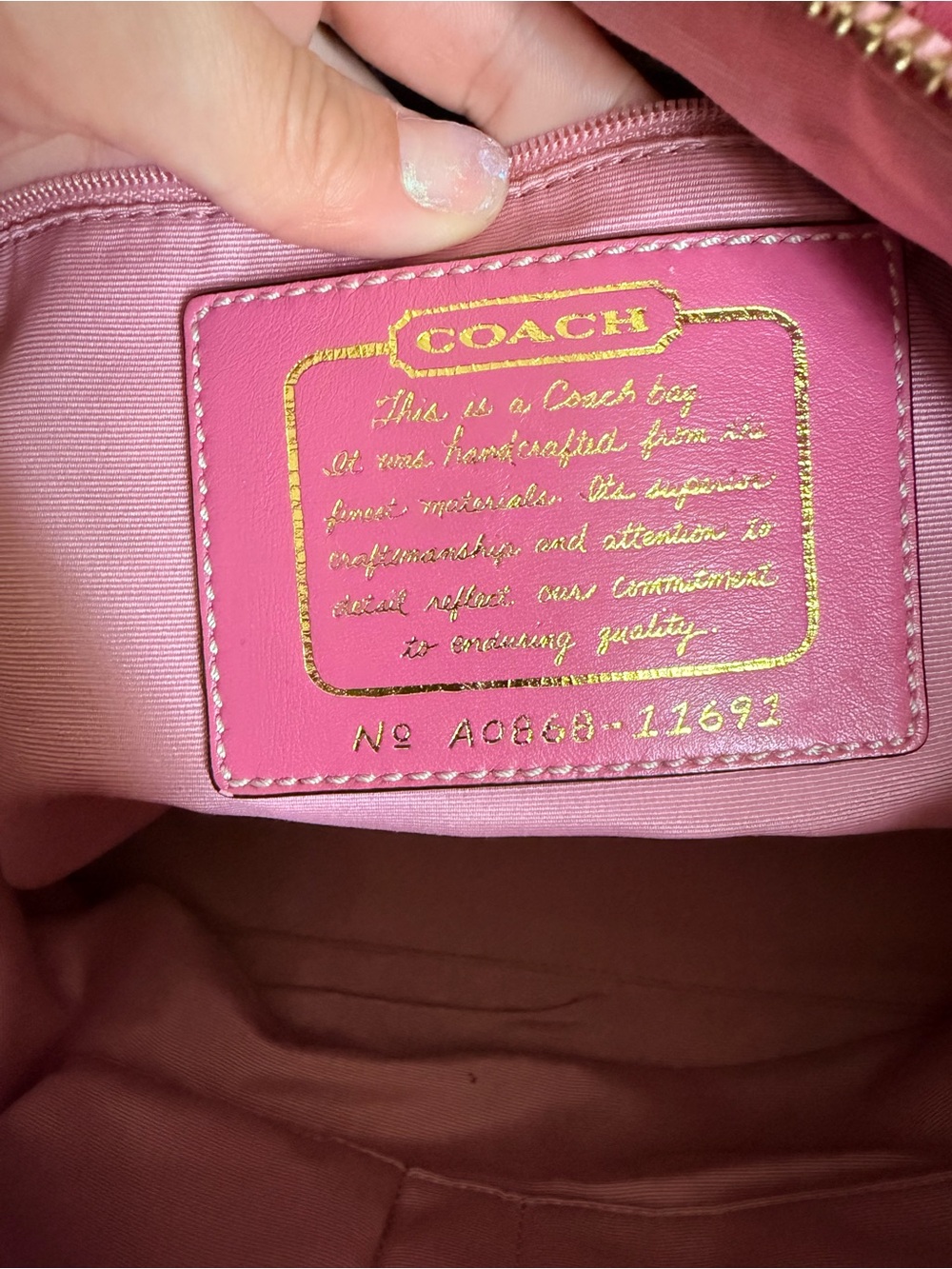 Coach Signature Canvas Tote with Pink Leather Trim - Picture 8 of 11